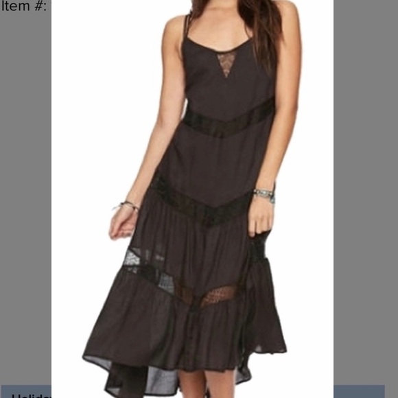 BILLABONG DESIGNERS CLOSET BLACK SHEER CUTOUT COTTON MAXI DRESS LARGE - Picture 2 of 16